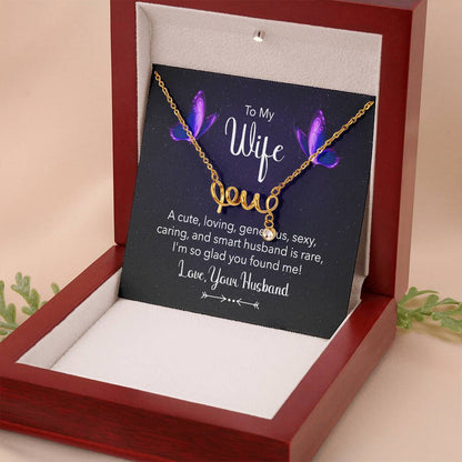 Wife Gift from Husband - Meaningful Jewelry for Valentine’s Day & Special Occasions - Scripted Love Necklace