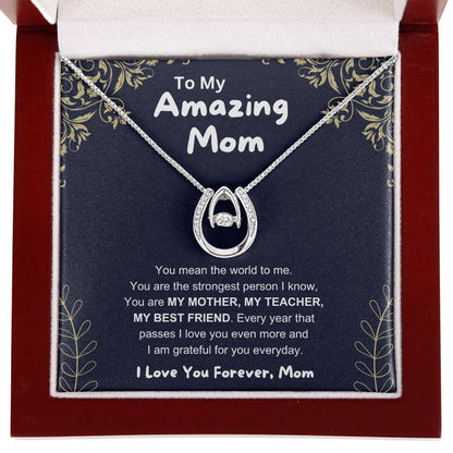 To My Amazing Mom - You Mean The World To Me - Lucky In Love PARTNER - Unique Gift For Mom Birthday, Christmas & Mother's Day