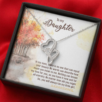 To My Daughter Necklace – Gift for Daughter’s Birthday and Graduation – Heart-to-heart Pendant Necklace