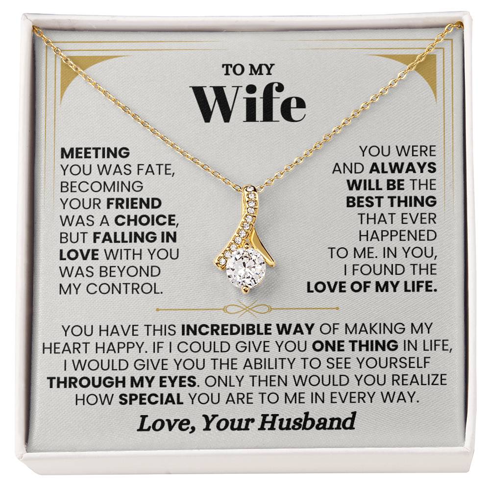 To My Wife Necklace - Sentimental Birthday Gift from Husband, Romantic Jewelry for Valentine’s Day & Holidays - Alluring Beauty Necklace