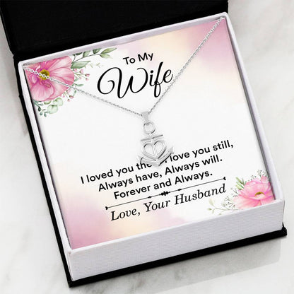 To My Wife Necklace - Sweetest Gift for Wife from Husband for Valentine’s Day, Anniversary & Birthday Joy - Anchor Pendant Necklace