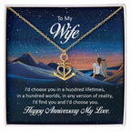 To My Wife Necklace - Meaningful Romantic Gift for Wife from Husband for Anniversary - Anchor Pendant Necklace