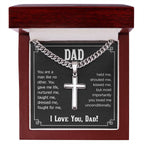 Dad - You are a man like no other - Present for Dad - Artisan Cross with Cuban Link Chain