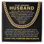 To My Husband Cuban Link Chain – Anniversary & Valentine’s Day Gift from Wife