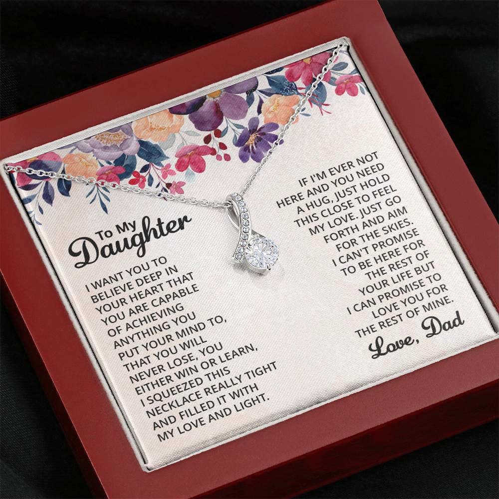 To My Daughter Necklace – Graduation & Xmas Gift from Dad – Alluring Beauty Necklace