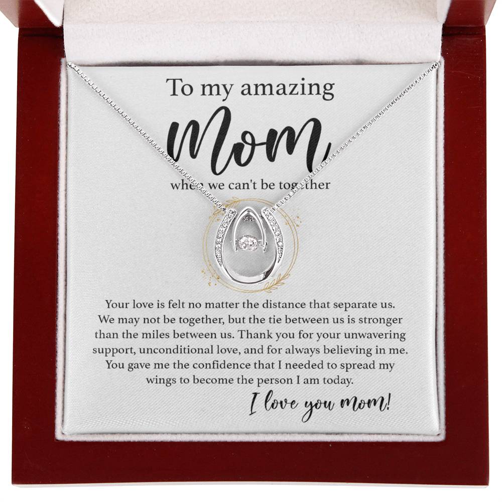 To My Amazing Mom - Thank You For Support and Unconditional Love - Lucky In Love Necklace - Best Gift For Mom