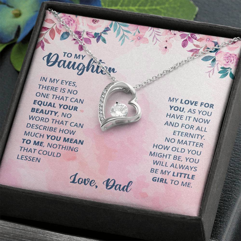 To My Daughter Necklace - Heartwarming Gift from Dad for Daughter’s Birthday & Meaningful Achievements - Forever Love Necklace