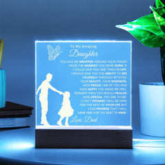 Christmas Acrylic Plaque for Daughter, Personalized Keepsake with Heartfelt Message, Holiday Gift, To My Daughter