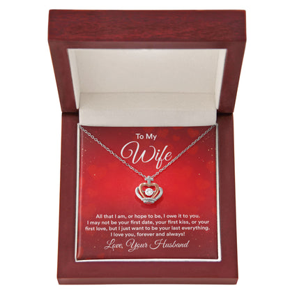 To My Wife Necklace - Romantic Present for Wife from Husband - Crown Pendant Necklace