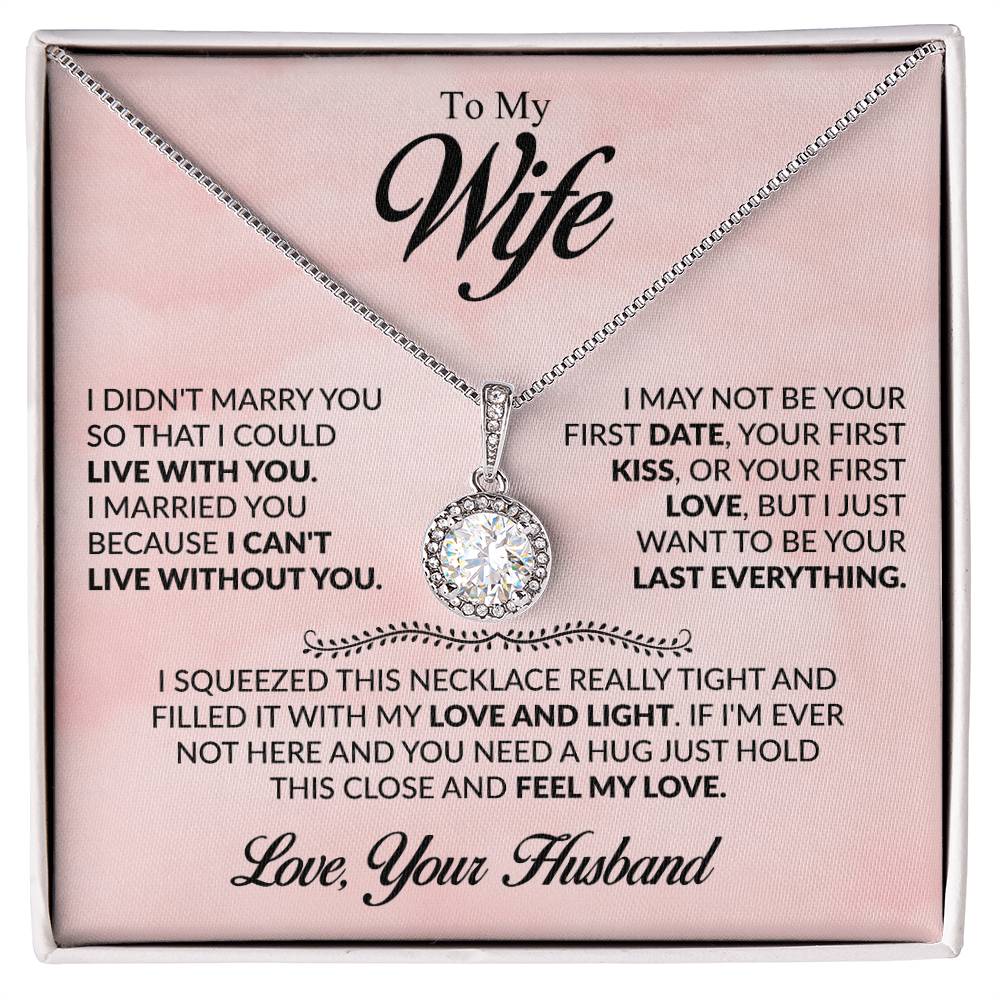 To My Wife Necklace - Sweetest Gift for Wife from Husband for Valentine’s Day, Anniversary & Birthday Joy - Eternal Hope Necklace
