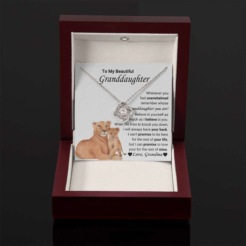 To My Granddaughter Necklace – Graduation & Christmas Gift from Grandma – Love Knot Necklace