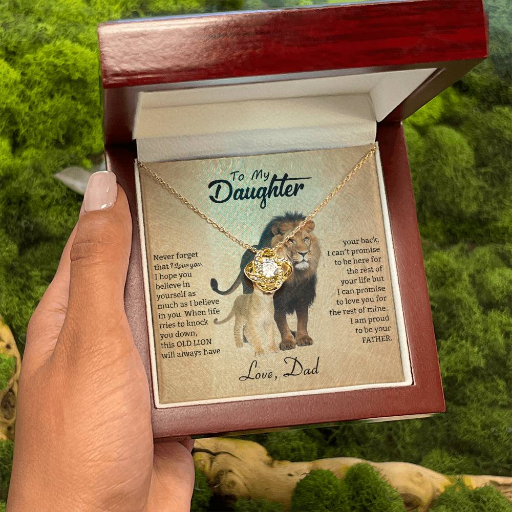 To My Daughter Necklace - Best Gift for Daughter from Dad - Love Knot Necklace