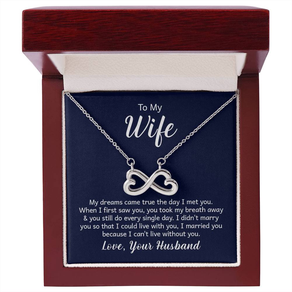 Meaningful Wife Jewelry from Husband - Romantic Gift for Birthday, Christmas, Anniversary & Valentine’s Day - Endless Love Necklace
