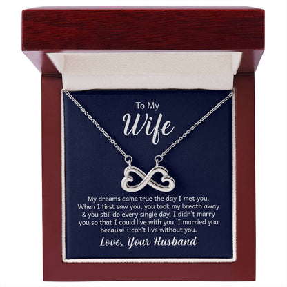 Meaningful Wife Jewelry from Husband - Romantic Gift for Birthday, Christmas, Anniversary & Valentine’s Day - Endless Love Necklace