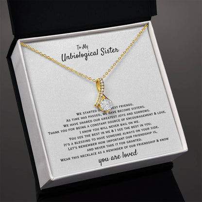To My Unbiological Sister - You are loved - Gift for Bonus Sister - Alluring Beauty Necklace