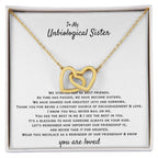 To My Unbiological Sister - You are loved - Gift for Bonus Sister - Interlocking Hearts Necklace