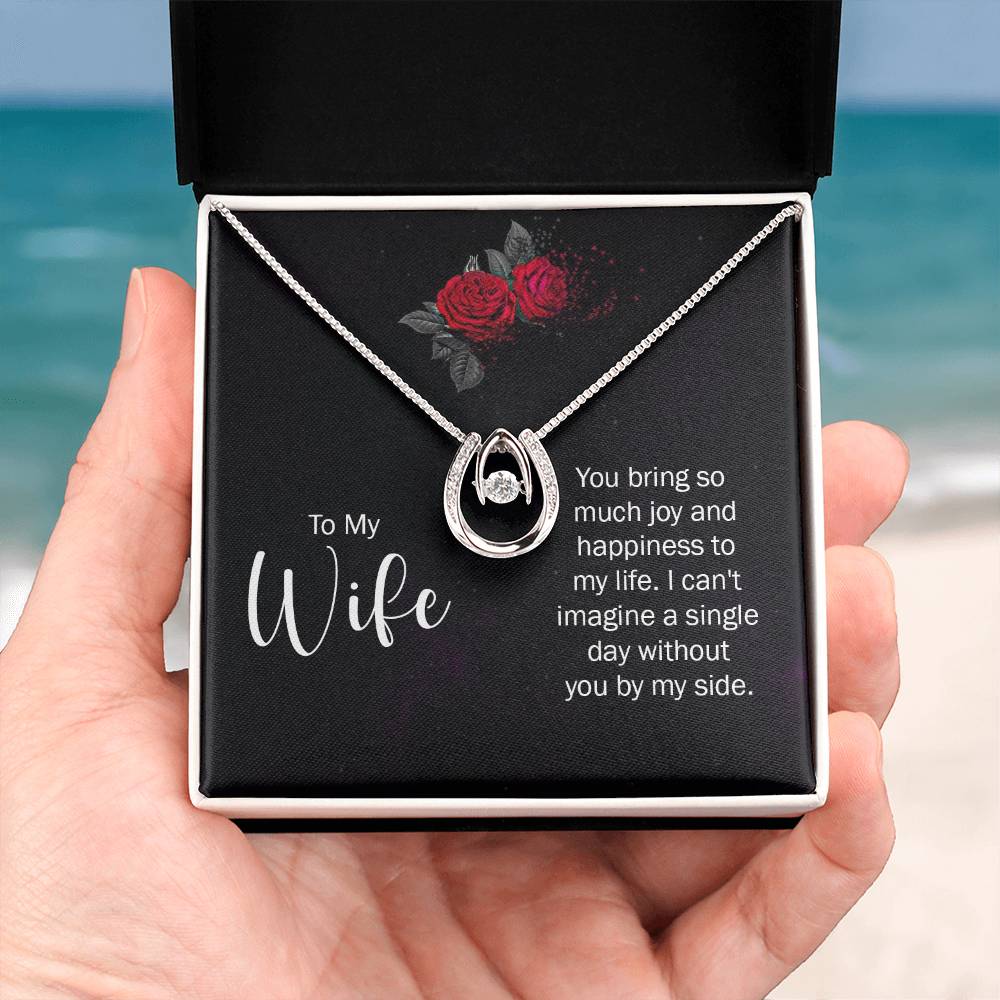 Sentimental Gift for Wife - Emotional Husband-to-Wife Jewelry for Birthday, Christmas & Valentine’s Day - Lucky In Love Necklace