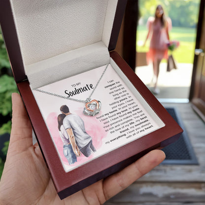 To My Soulmate Necklace - Best Soulmate Gift Idea for Valentine’s Day & Everyday Romance - Crown Pendant Necklace