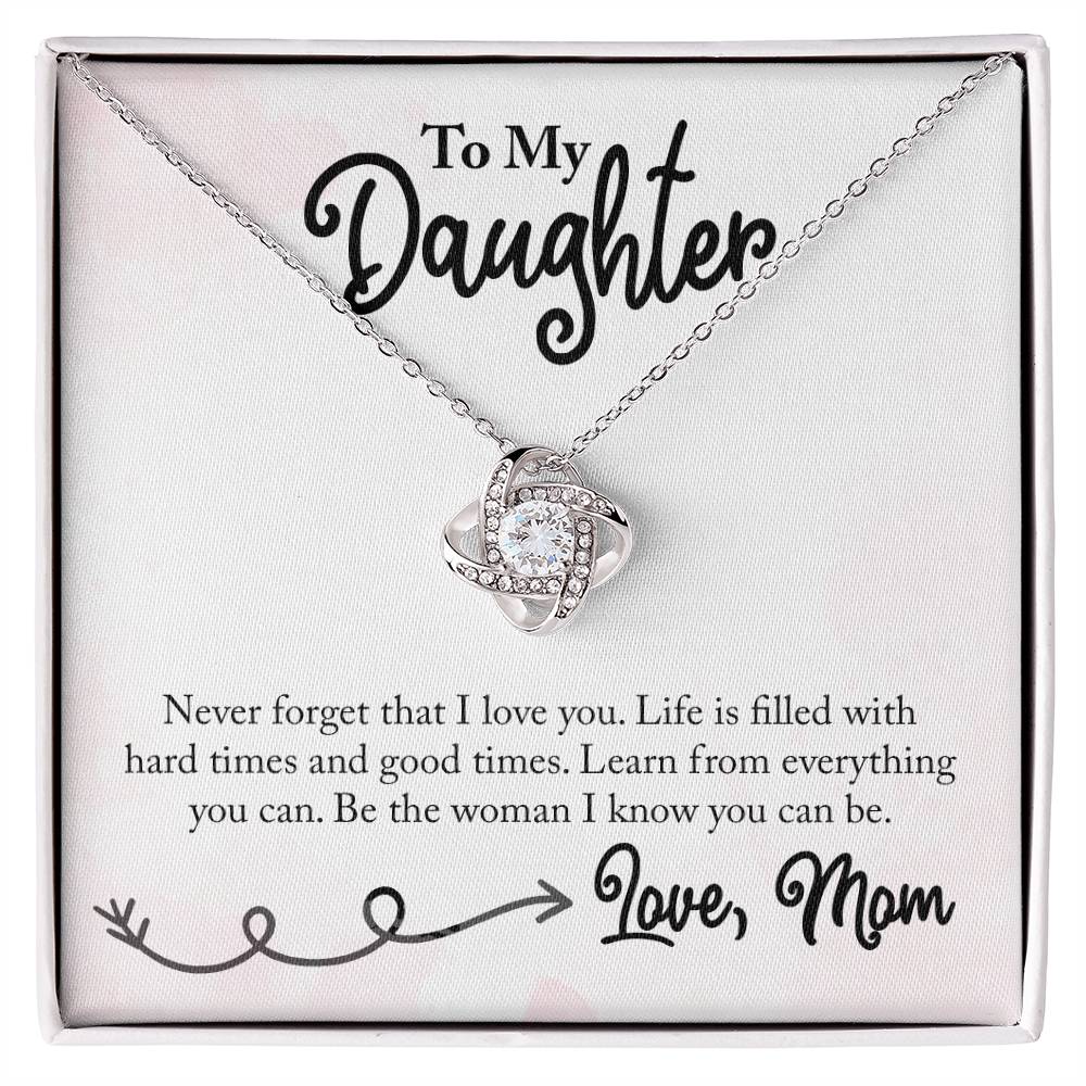 To My Daughter Necklace Gift from Mom – Love Knot Necklace