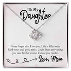 To My Daughter Necklace Gift from Mom – Love Knot Necklace