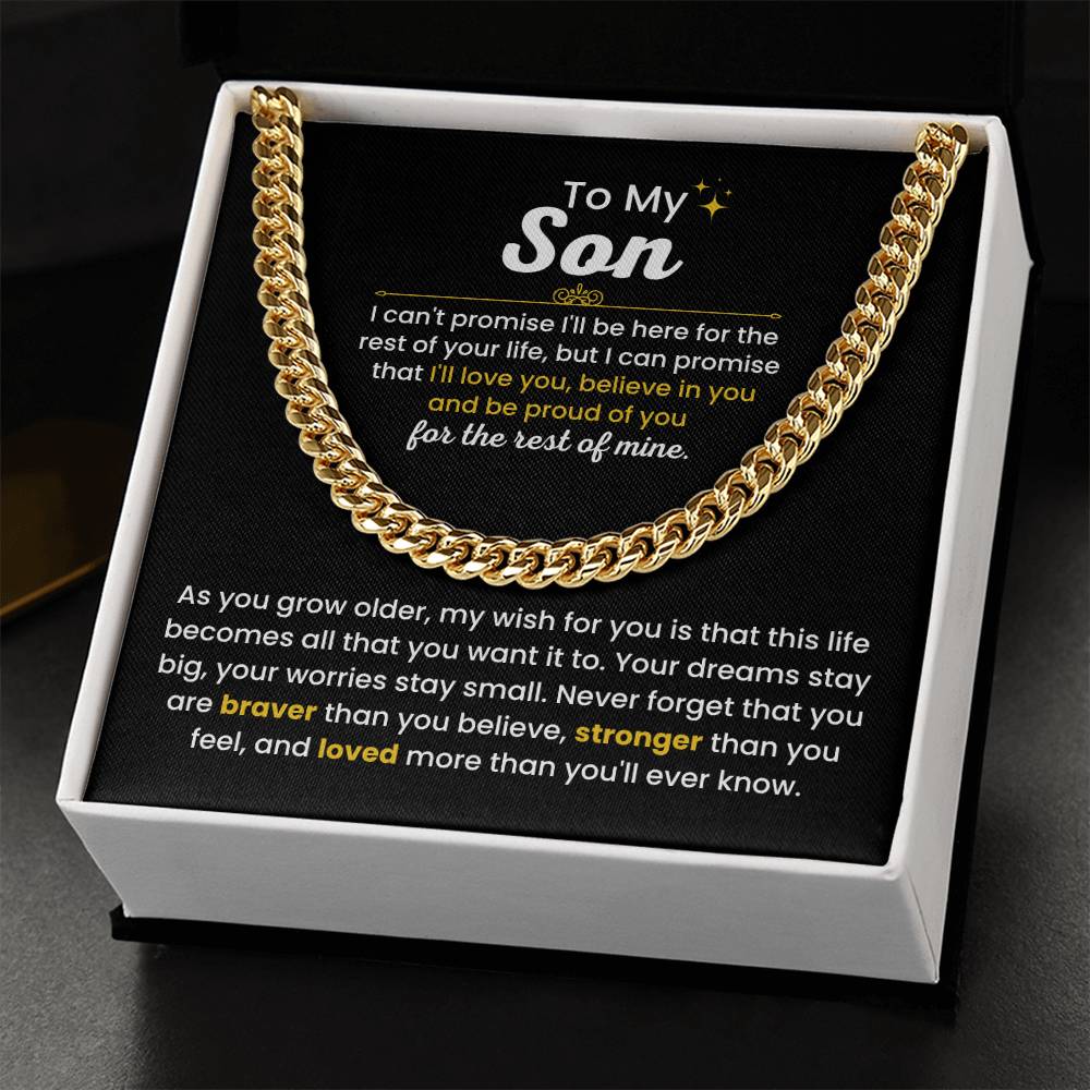 To My Son - I Believe in you - Chain Link Chain from Parents