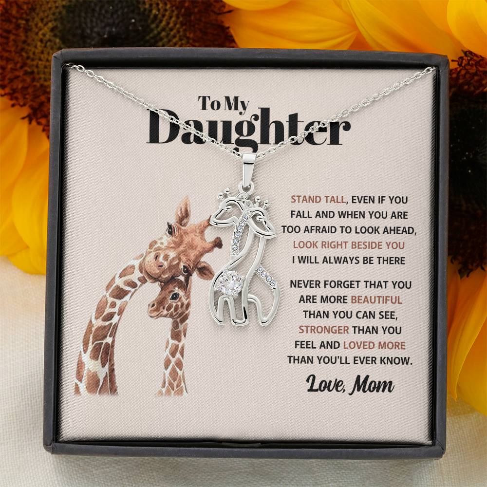 To My Daughter - Always Stand Tall - Giraffe Necklace Gift Set