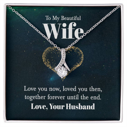To My Wife Necklace - Husband to Wife Jewelry for Romantic Valentine’s Day, Birthday & Anniversary Gifts - Alluring Beauty Necklace