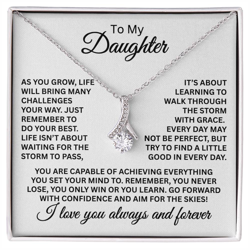 To My Daughter Necklace – Gift for Daughter’s Birthday and Graduation – Alluring Beauty Necklace