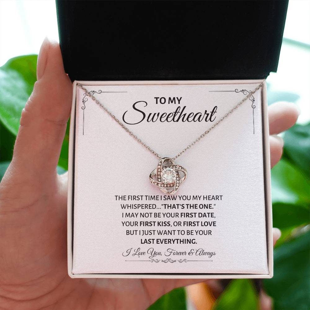 To My Sweetheart Necklace - Gift for Love on Valentine’s Day & Special Days - Love Knot Necklace
