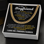 Boyfriend Jewelry Gift from Girlfriend - Cuban Link Chain - Anniversary & Valentine's Day Gift