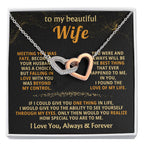 To My Wife Necklace - Loving Jewelry from Husband for Birthday, Valentine’s Day & Holidays - Interlocking Hearts Necklace