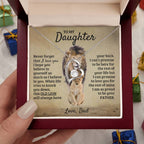 To My Daughter Necklace - Father to Daughter Gift for Graduation, Birthday & Big Life Moments - Forever Love Necklace