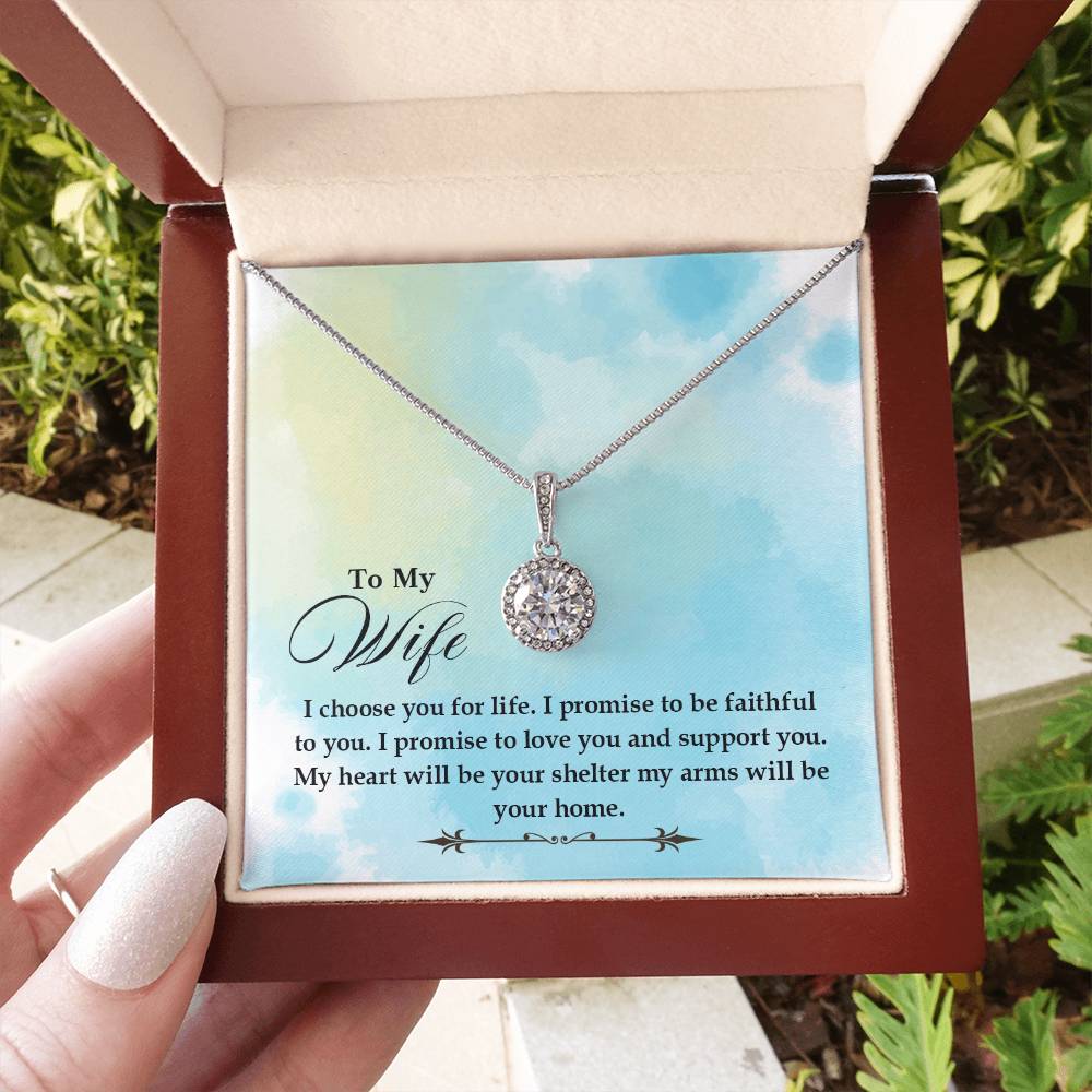 To My Wife Necklace - Special Romantic Jewelry Gift from Husband for Valentine’s Day, Birthday & More - Eternal Hope Necklace