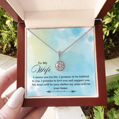 To My Wife Necklace - Special Romantic Jewelry Gift from Husband for Valentine’s Day, Birthday & More - Eternal Hope Necklace