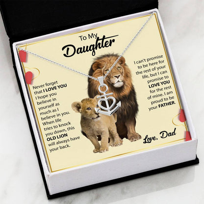 To My Daughter Necklace - Beautiful Daughter Jewelry for Birthday & Proud Dad Moments - Anchor Pendant Necklace