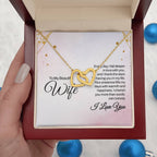 To My Wife Necklace - Heartwarming Gift from Husband for Birthday, Anniversary & Valentine’s Day - Interlocking Hearts Necklace