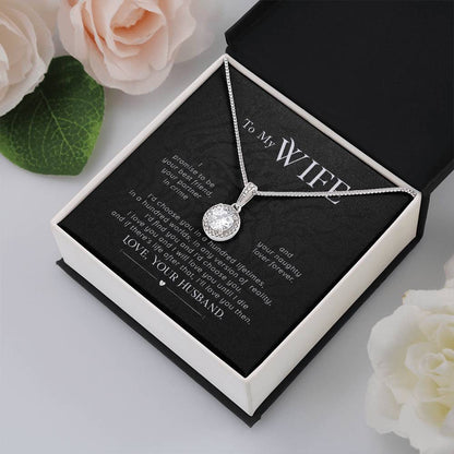 To My Wife Necklace - Cherished Wife Gift from Husband for Anniversary, Valentine’s Day & Beautiful Life Moments - Eternal Hope Necklace