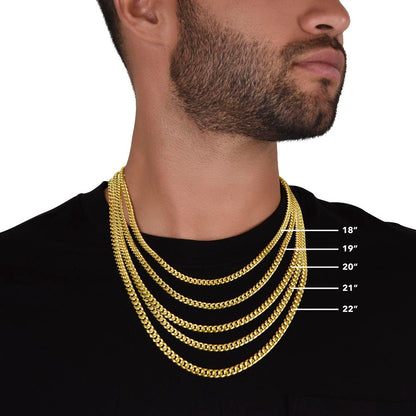 To My Son Necklace - Just hold the close to feel my love - Cuban Link Chain