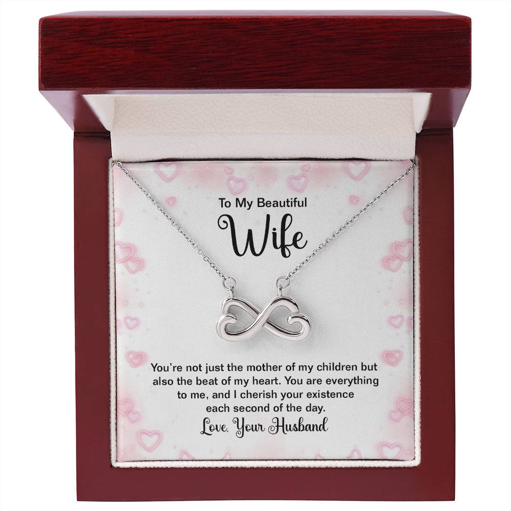 To My Beautiful Wife Necklace - Perfect Romantic Surprise from Husband for Anniversary, Birthday & Valentine’s Day - Endless Love Necklace