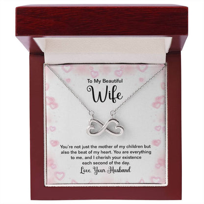 To My Beautiful Wife Necklace - Perfect Romantic Surprise from Husband for Anniversary, Birthday & Valentine’s Day - Endless Love Necklace