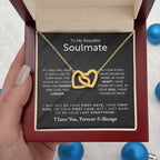 To My Beautiful Soulmate Necklace - Soulmate Necklace Gift for Surprises & Love Moments - Interlocking Hearts Necklace