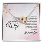 To My Wife Necklace - Heartwarming Gift from Husband for Birthday, Anniversary & Valentine’s Day - Interlocking Hearts Necklace