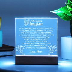 Unique Acrylic Gift for Daughter, Custom Inspirational Plaque, Special Keepsake, To My Beautiful Daughter