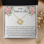 To My Sister In Law Necklace - Gift for Bonus Sister - Love Knot Necklace