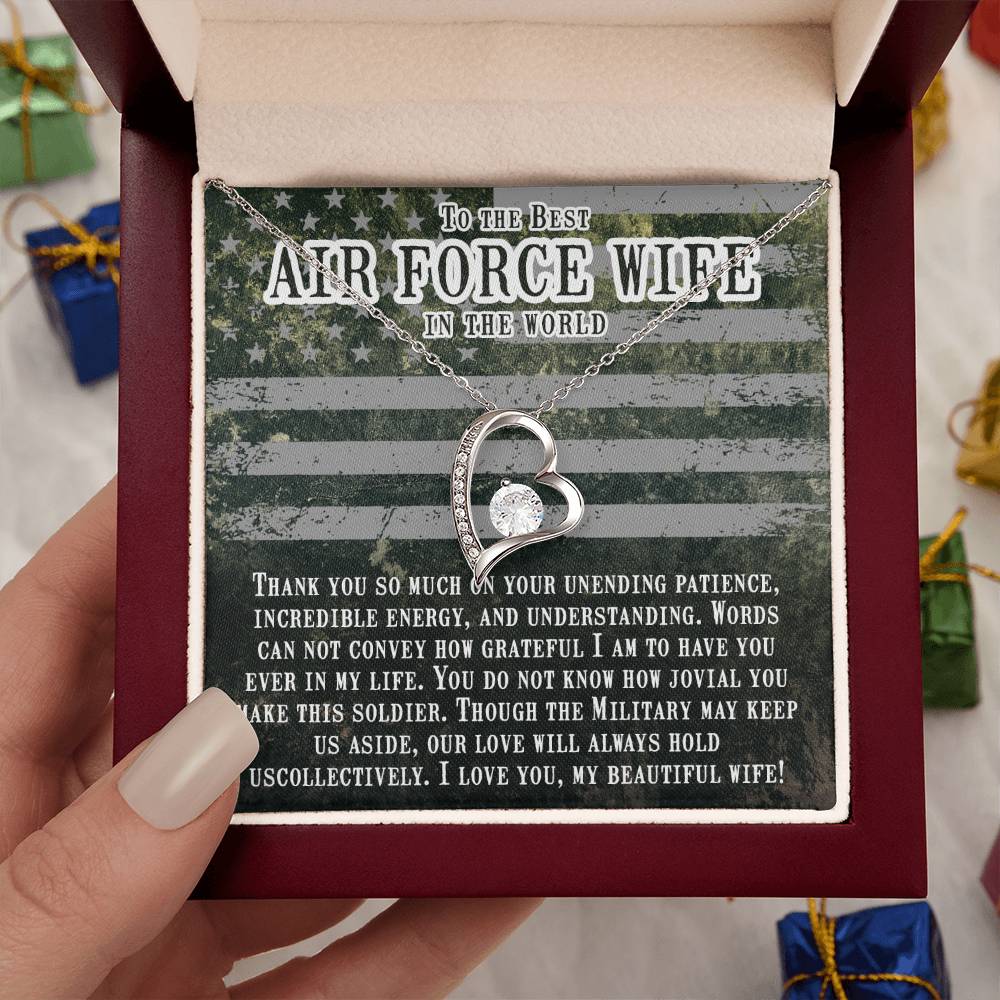 Jewelry Gift for Air Force Wife from Husband - Romantic & Heartfelt - Forever Love Necklace