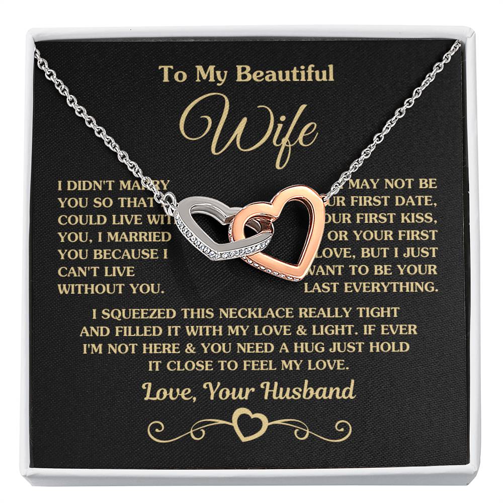 Best Romantic Gift for Wife - Jewelry from Husband - Interlocking Hearts Necklace