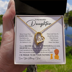 Heart Shaped Necklace for Daughter, Elegant Jewelry, Sentimental Gift, To My Daughter