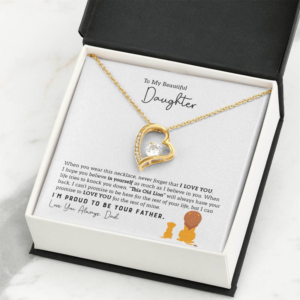 To My Daughter Necklace - Emotional Jewelry from Dad to Celebrate Love Every Day & Always - Forever Love Necklace