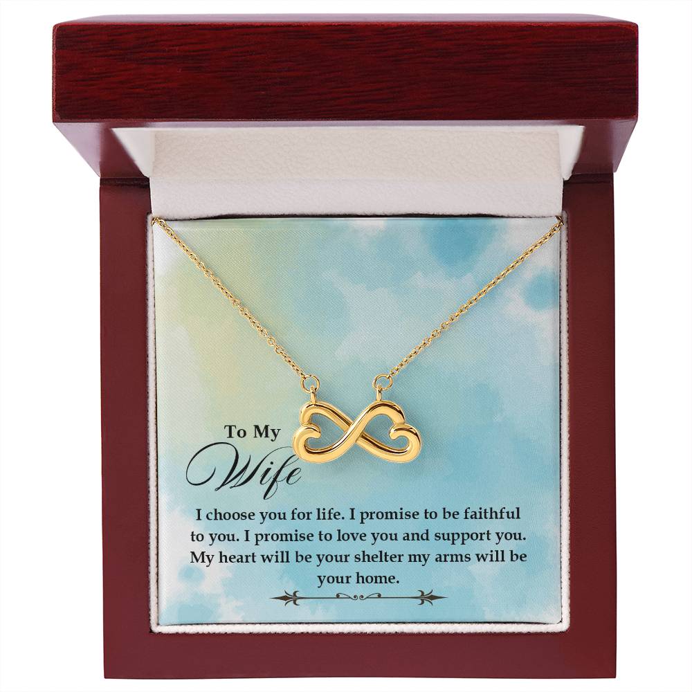 To My Wife Necklace - Touching Romantic Gift for Wife from Husband for Christmas, Anniversary & Valentine’s Day - Endless Love Necklace