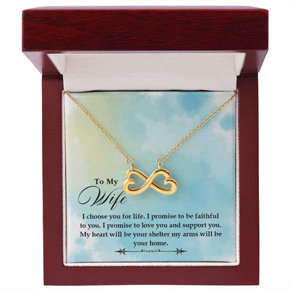 To My Wife Necklace - Touching Romantic Gift for Wife from Husband for Christmas, Anniversary & Valentine’s Day - Endless Love Necklace